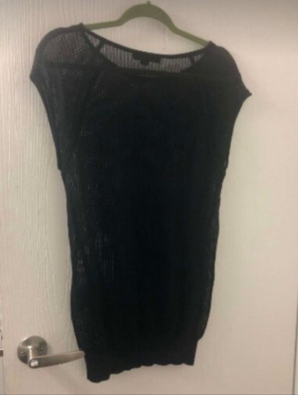 Alexander Wang Mesh Sheer Cap Sleeve Tunic Top Sz M